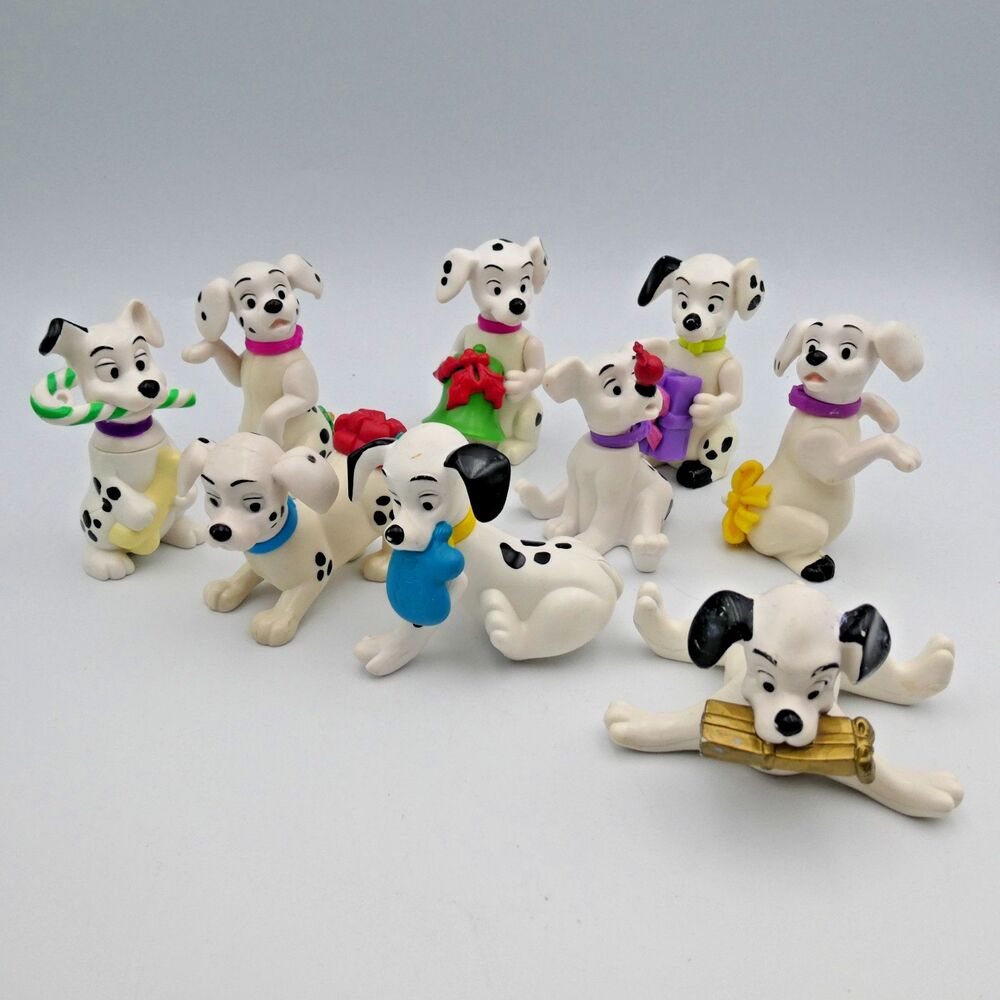 Disney 101 Dalmatians Figures Lot of 9 Christmas Holiday Puppies